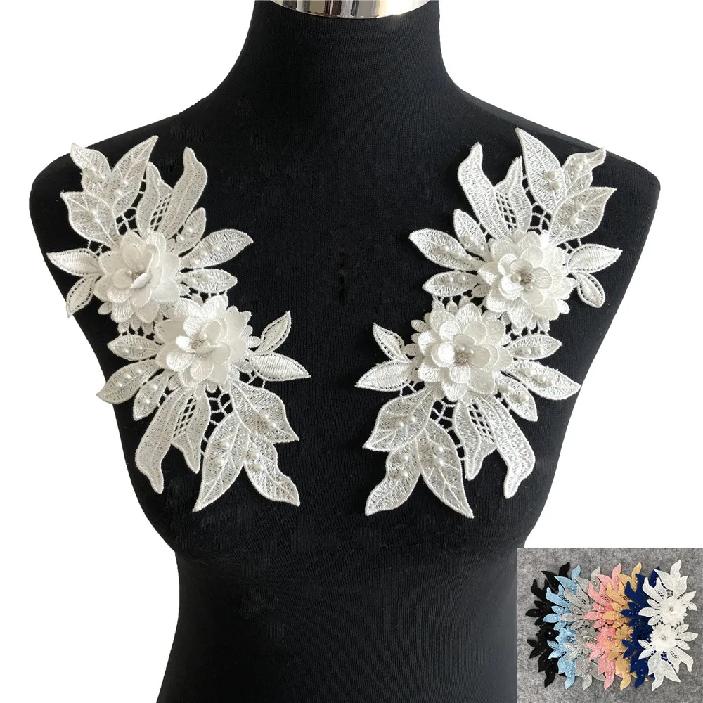 Markdown Sale Luxury Polyester Lace 3D Flower Embroidery Lace Patches For Traditional Apparel