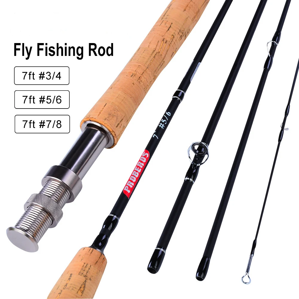 7 Feet 4 Section Fly Fishing Rod 2.1m #3/4 #5/6 #7/8 Portable UltraLight Fly Fishing Rod Soft Cork Handle Rod Fishing Tackle