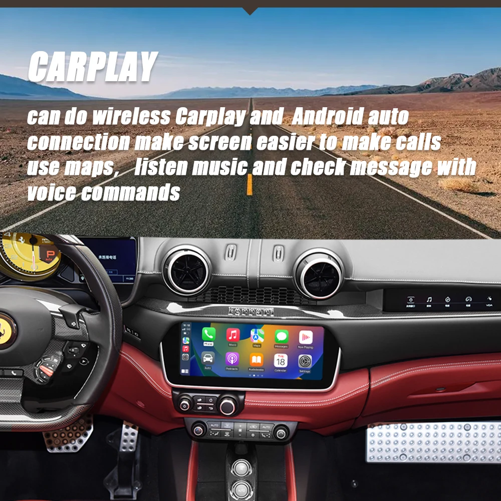 CZT-AUTO Wireless CarPlay Module For Ferrari Portofino Android Auto Car DVD Player Mirror Link AirPlay Radio Navigation