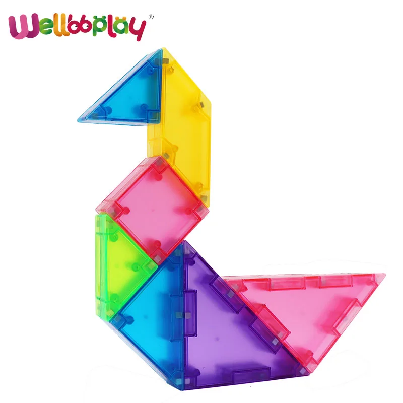 3D plastic magnatic tangram puzzle wholesale tangram for kids