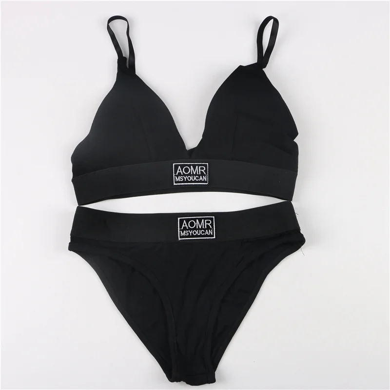 Комплект из бюстгальтера и трусиков для женщин, летний комплект с шортами, одежда для отдыха, хлопковые сексуальные трусики, комплект из двух предметов, 2021