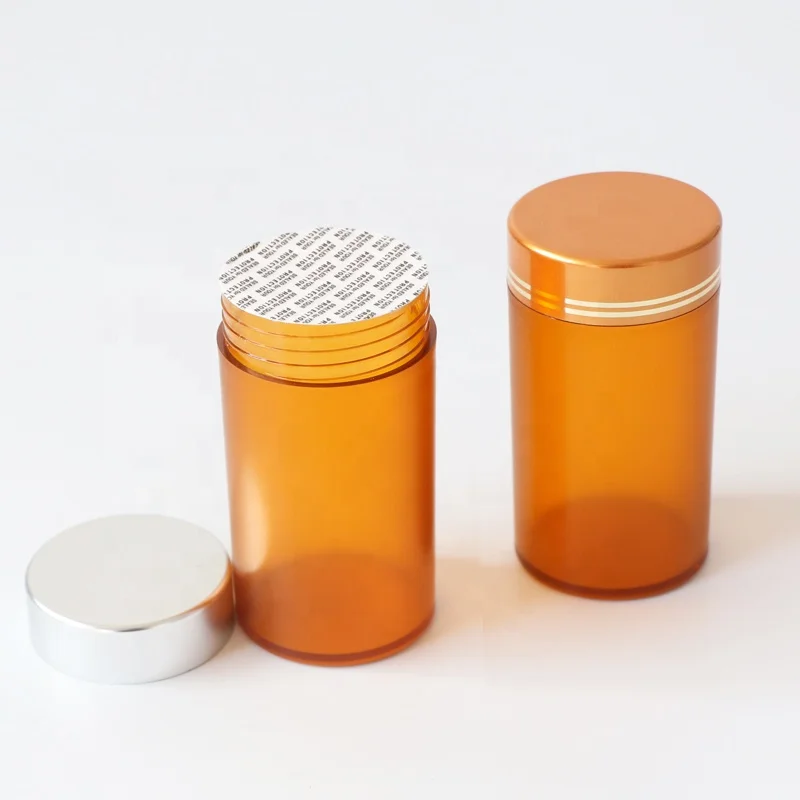 E-better empty small clear frosted pink health care 150ml plastic PET medicine pill bottles packaging label