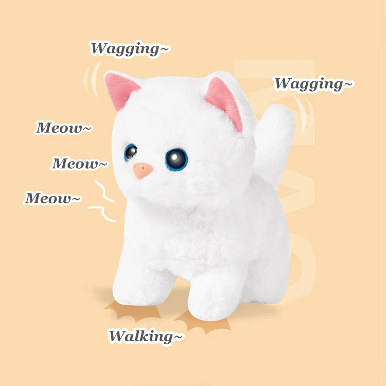 Factory Sale Interactive Walking Cats Pretend Play Pet Carrier Stuffed Animal Electronic Plush Toy Set for Girls