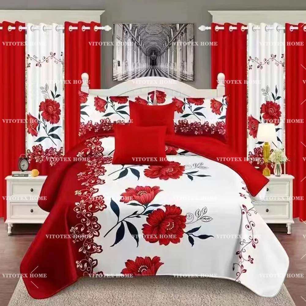 China Factory bedding sets with matching curtains curtains sets 8 piece bedding bedspread set and king size for all season