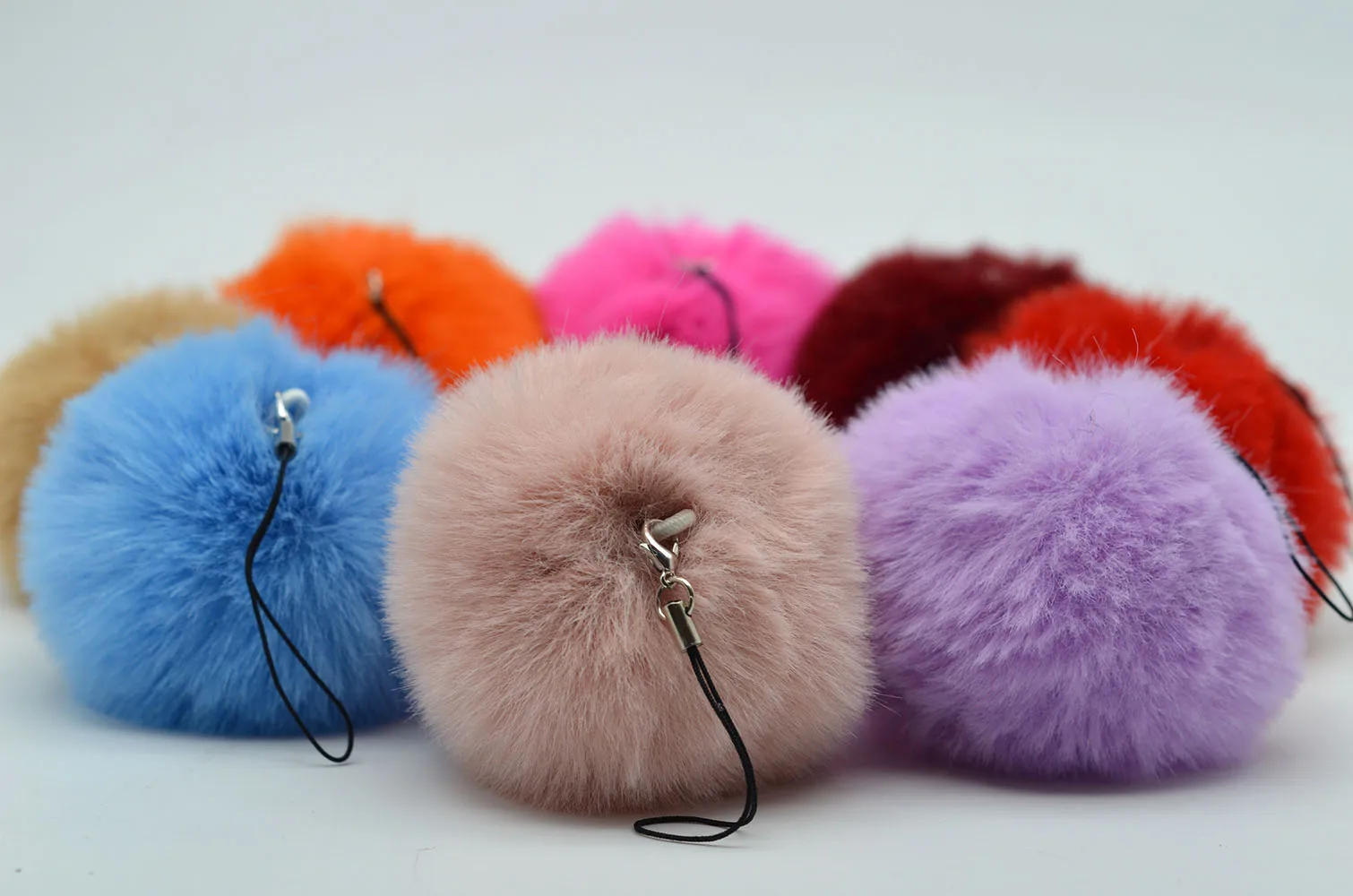Cheap 8cm Fluffy Soft Faux Rabbit Fur Ball Car  Pompom Key Chains  holder Women Bag Pendant Jewelry Gifts phone decoration