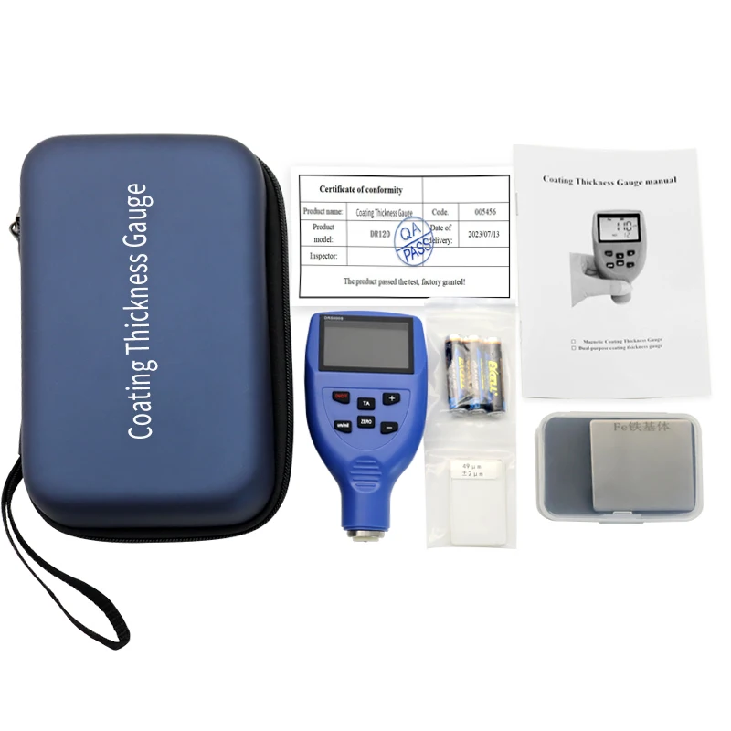 DR120 Coating Thickness Gauge Steel Structure Paint Thickness Gauge Integrated Portable Digital Film Thickness Gauge 0-1500um