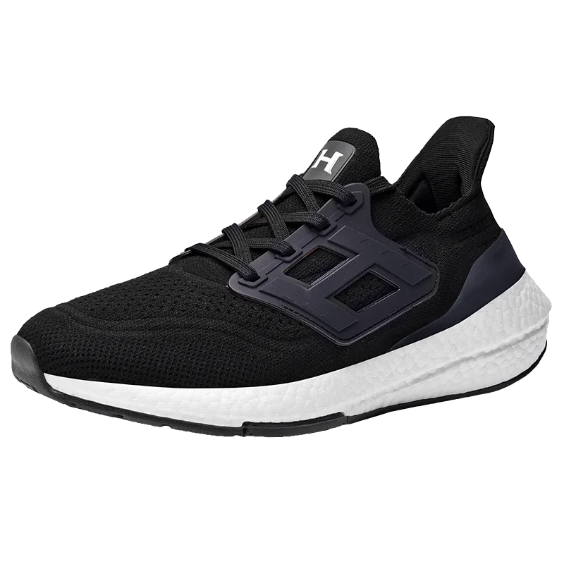 Hot Sale New Fashion Men Lace-up Fly Knitted Upper Comfortable Sports Walking Sneaker running sporting plain white sport shoes