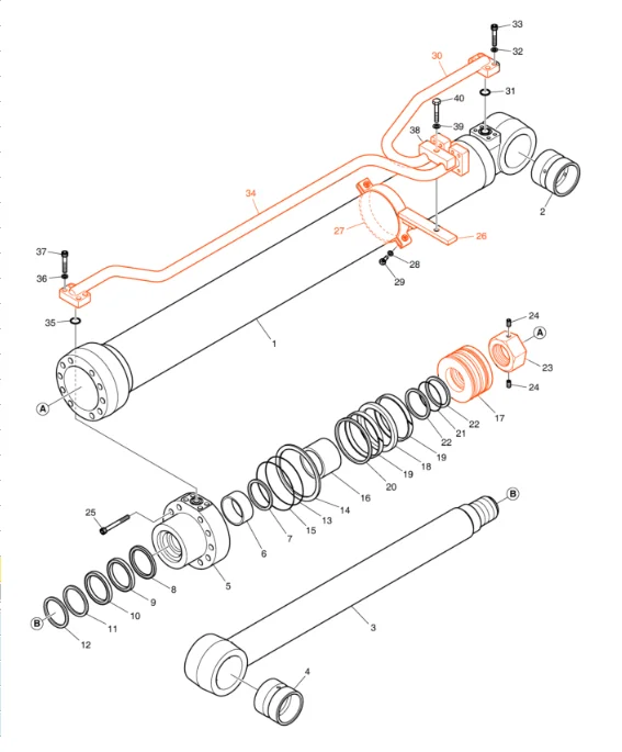 High quality DX200A hydraulic system distributor bucket pipe, oil inlet pipe, excavator iron pipe