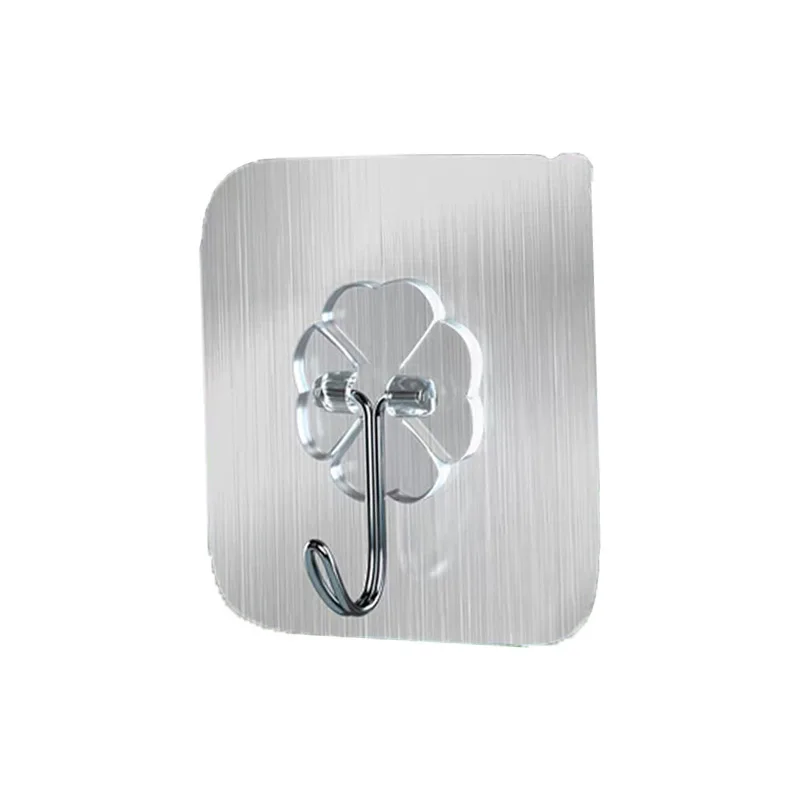 Hot Selling Strong Plastic Self Adhesive Hooks Transparent Cloth Hanger Hook