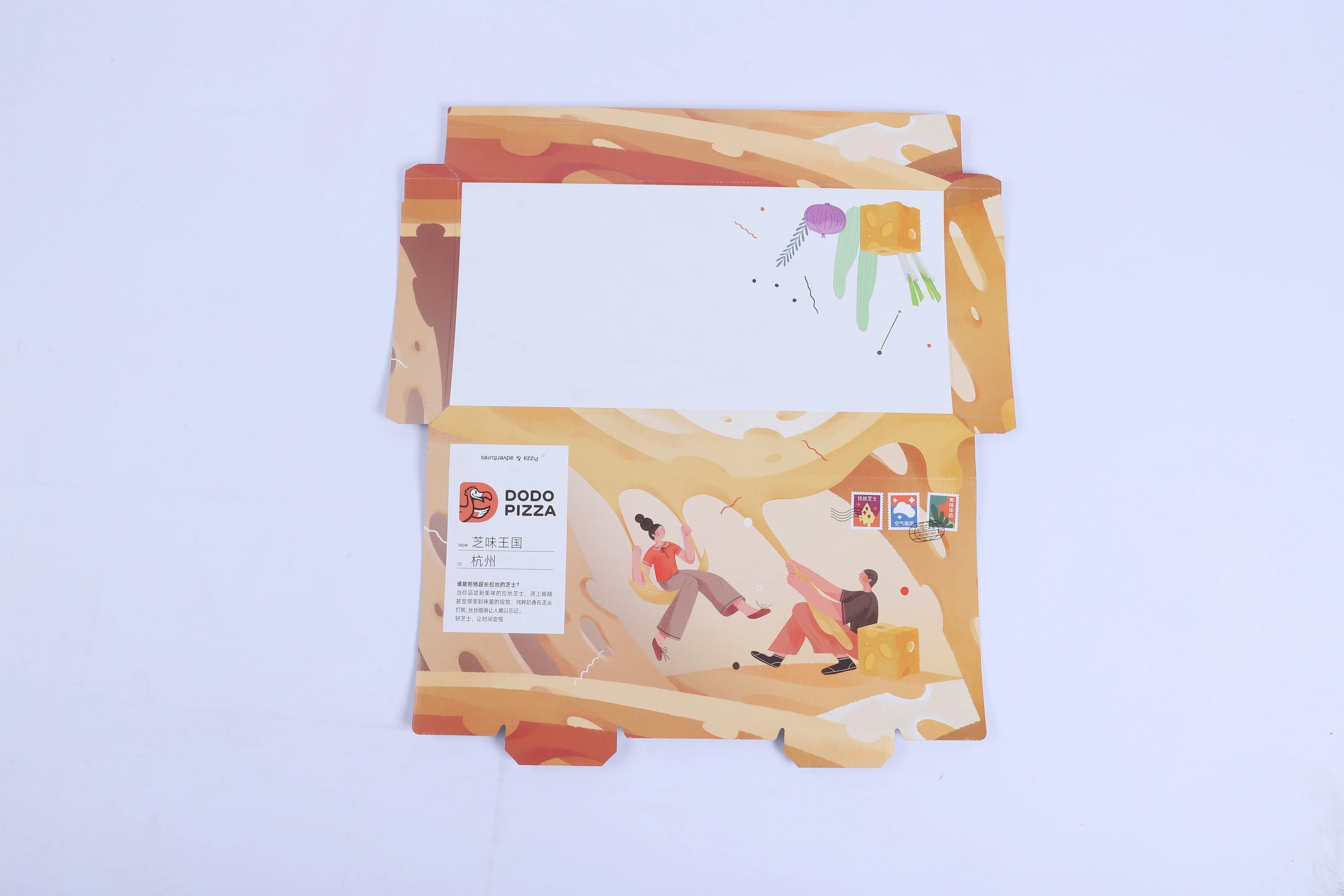 hexagon kraft pizza box with fashion design