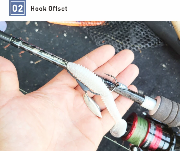 Weighted fishing hook Tungsten Balded Swimbait Hook Crank Soft Worm Hooks With Metal Spoon Sequins