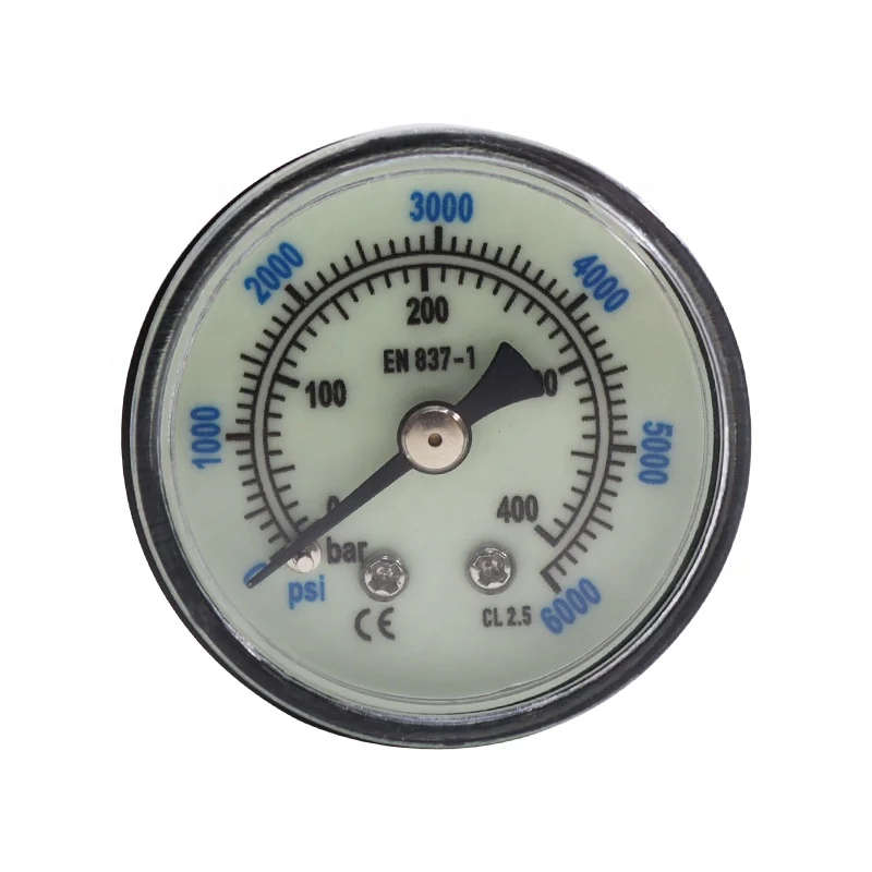 New Specialized Production Plastic Shell Iron Shell Material Diameter 42mm Scuba Diving Luminous 400bar 6000psi Pressure Gauge
