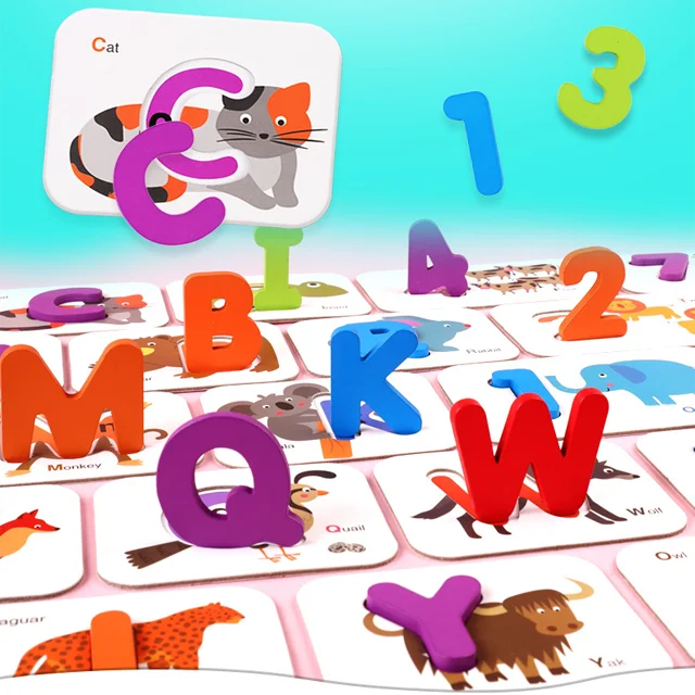 
2019 New design english alphabet wooden puzzle board for kids 