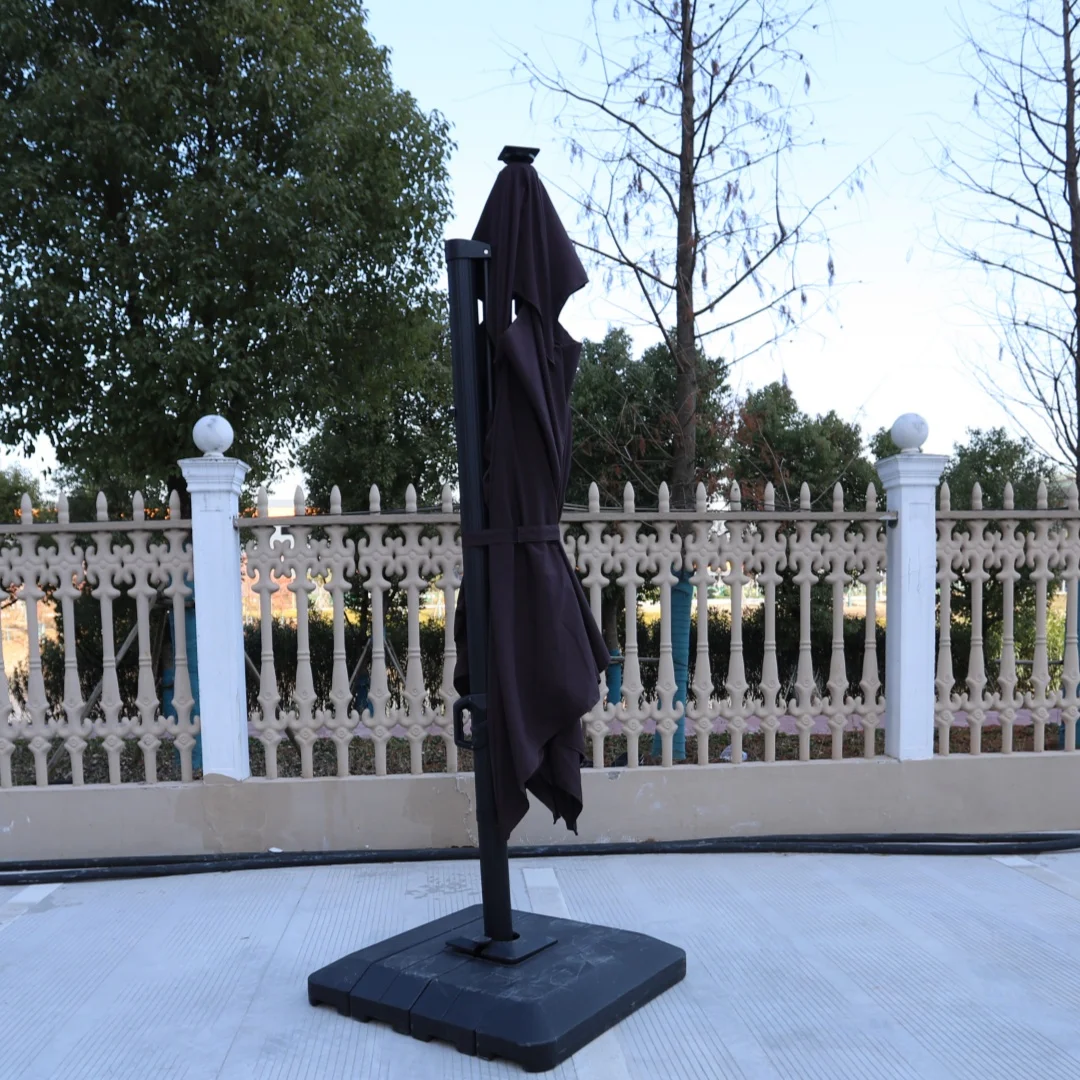 Hanging Full Aluminium Frame Double Canopy Large Beach LED Cantilever Parasols Umbrellas Outdoor Garden