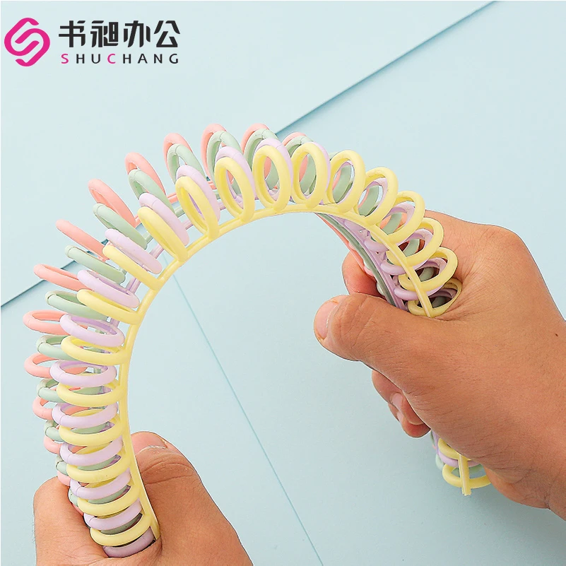 Quality Wholesale A4 Plastic Binder Open Button B7 Binding Strip Wire Spiral Binding Ring Pp Plastic Loose-Leaf Ring