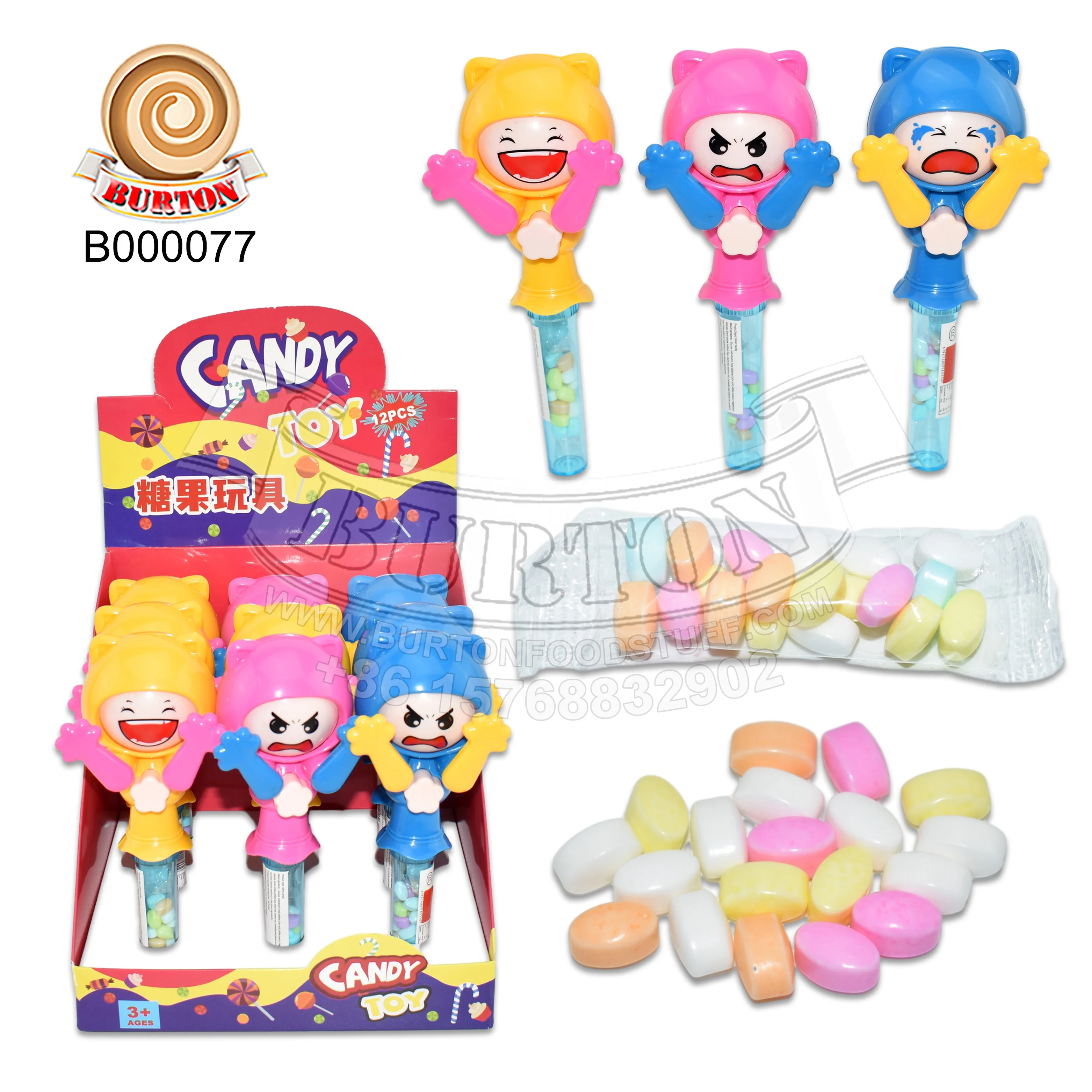 New trending Face changing child toy candy with mix fruity flavor tablet candy for kids
