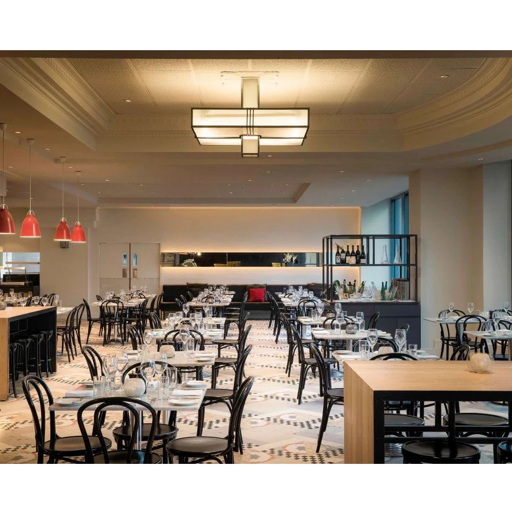 New Design Made Cheap Durable Wooden Metal Cafe Chairs and Tables Restaurant Chairs Tables for Sale