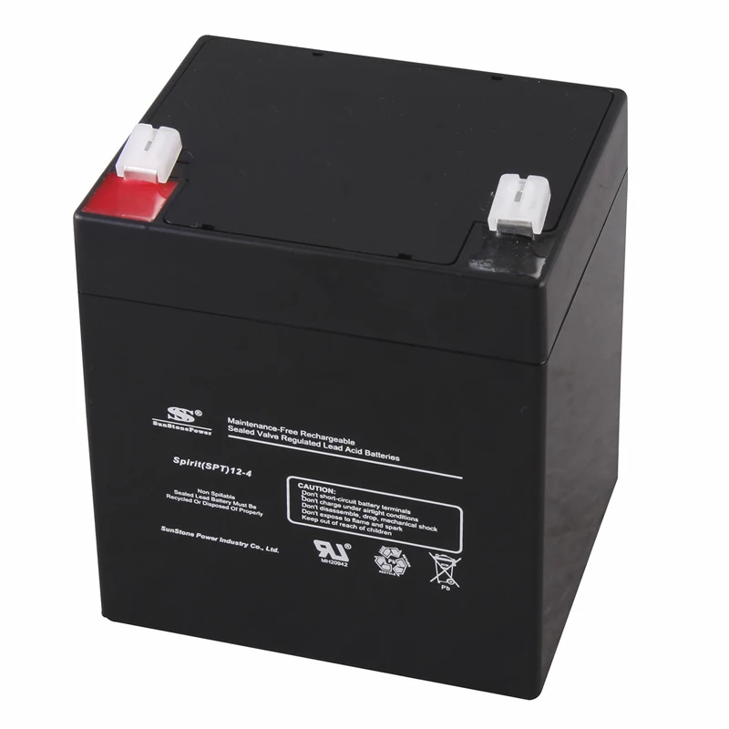 Sunstone 12V 4AH Factory Price AGM Batteries Lead Acid Manufacturing Free Maintenance Solar System Storage Battery