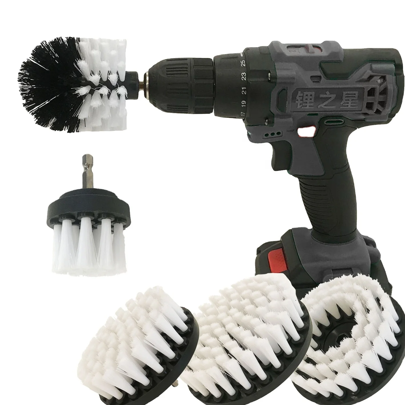 
Wholesale drill brush set for cleaning kitchen tub toilet 