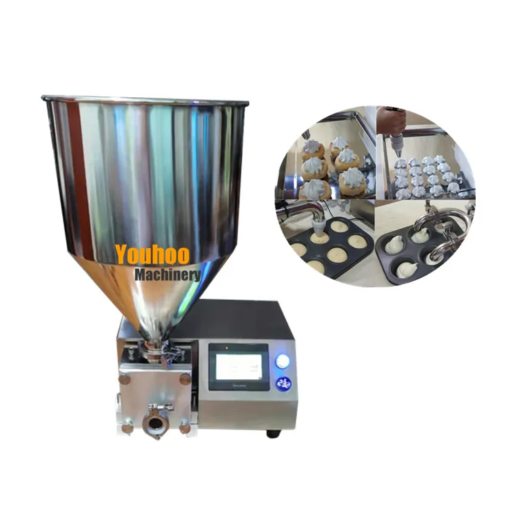 auto double filling tubes doughnut filler donut jam filling machine for bread shop