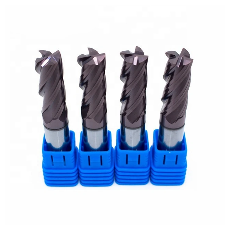 CNC Carbide Milling Cutter End Mill for Metal Milling Machines CNC System 4 Flute Straight Shank Corner Radius End Mill