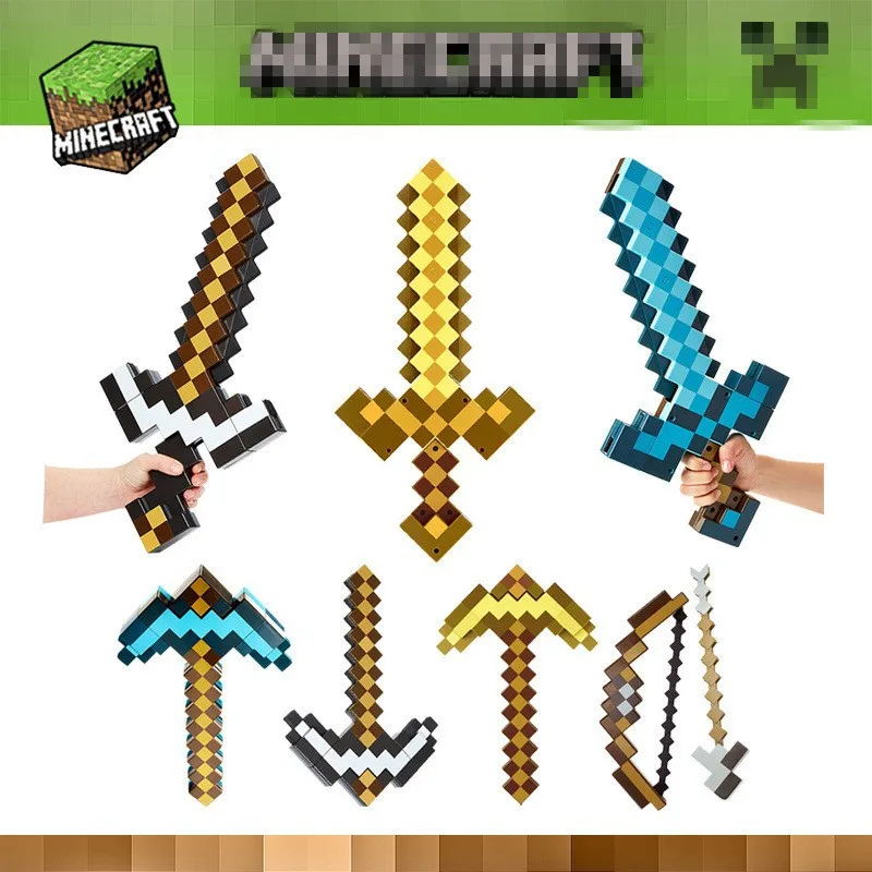 New 37 style My World weapon Model Sword Mosaic pixel toys Sword EVA froth Kids Toys Sword