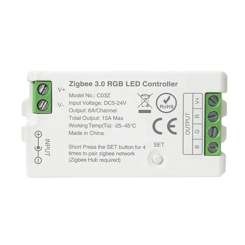 Zigbee DC 12V 24V RGB LED bar pixel LED controller dimming driver for led strip light