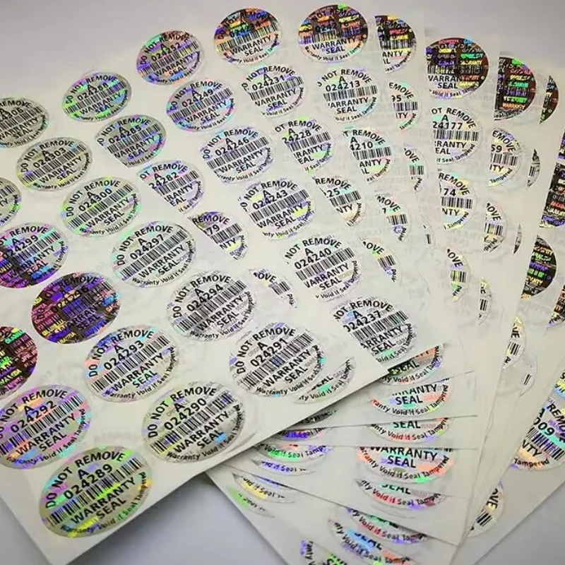 Custom security seal label tamper proof warranty sticker void if tampered open honeycomb void tamper evident label OEM printing
