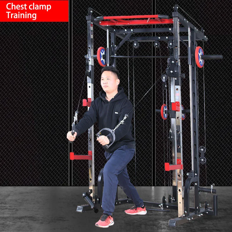 High Quality Multi-Function Station Fitness Equipment Rack and Smith Machine Squat Rack Power Rack for Gym Home