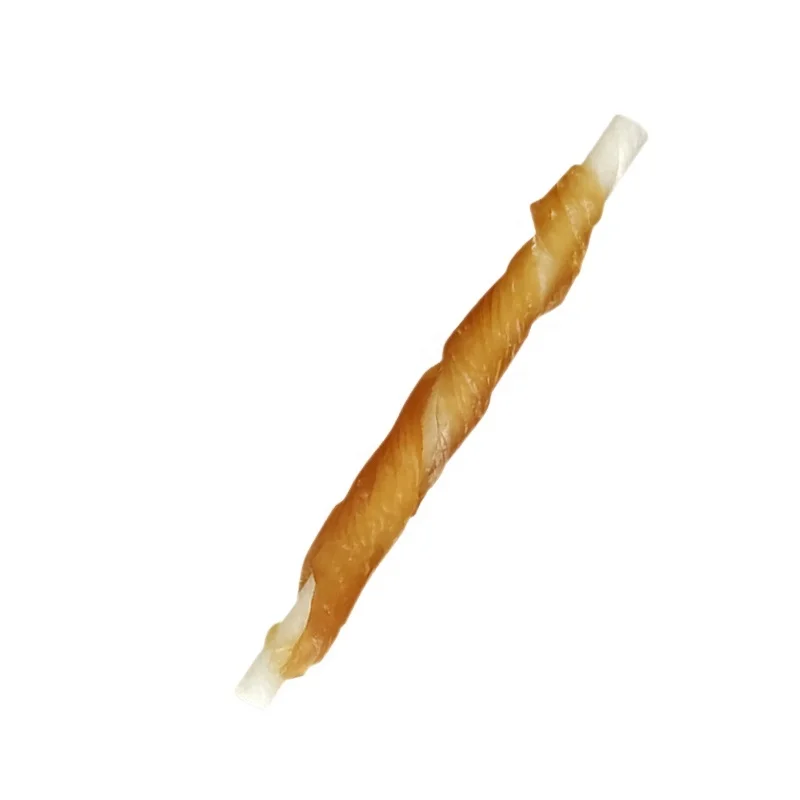 Crystal  chicken wrap rawhide twist pet treat
