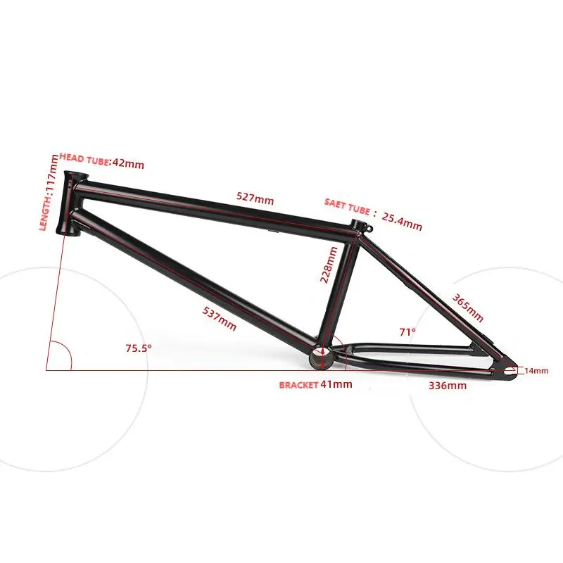 20-inch BMX performance bike frame BMX frame high-strength and durable chrome-molybdenum steel BMX frame