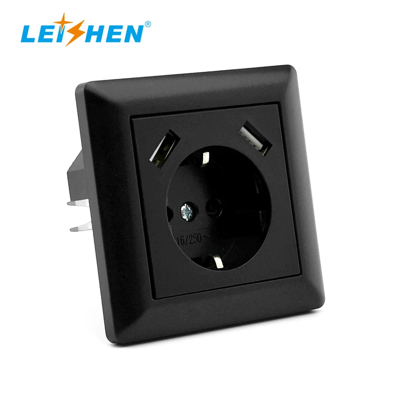 Factory Price 16A Schuko Socket System 55 Shutter Touch Protection for Smartphone wall socket