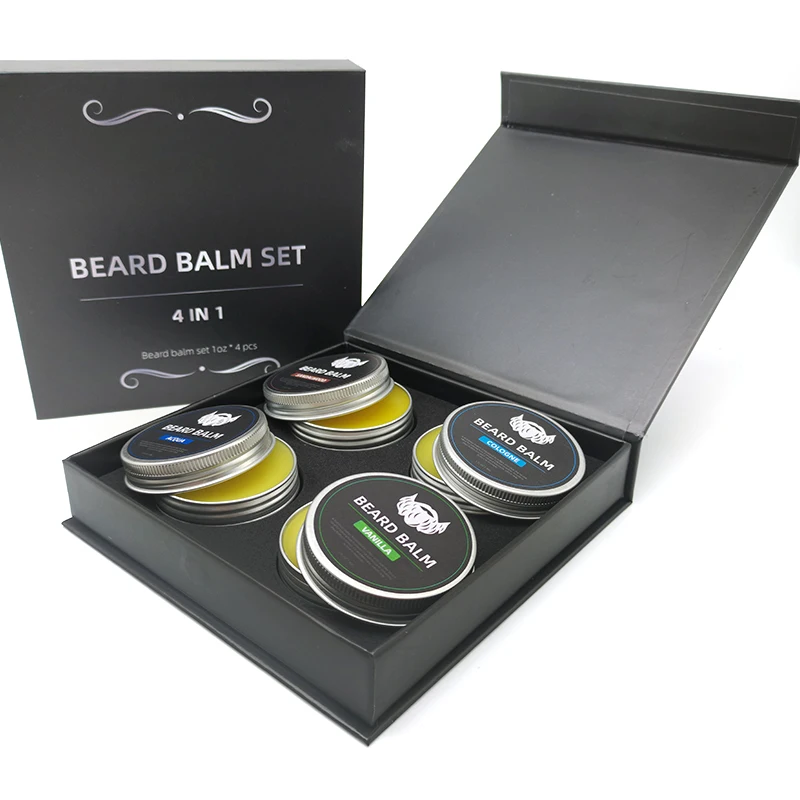 Barber Wholesale Organic Vegan Beard Butter Wax Blam Beard Kit Sandalwood Orange Perfume Vanilla Beard Balm