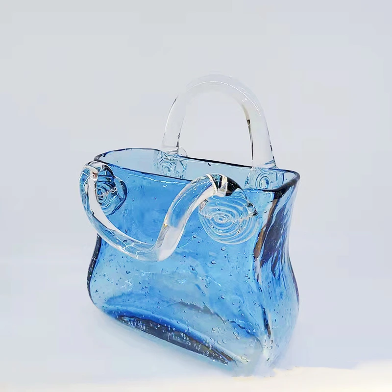 Handblown Murano glass vase bag shape vase creative home decoration