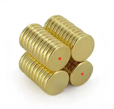 N52 super strongc round disc bulk gold-plated permanent neodymium gold magnet powerful for gift box electronic products