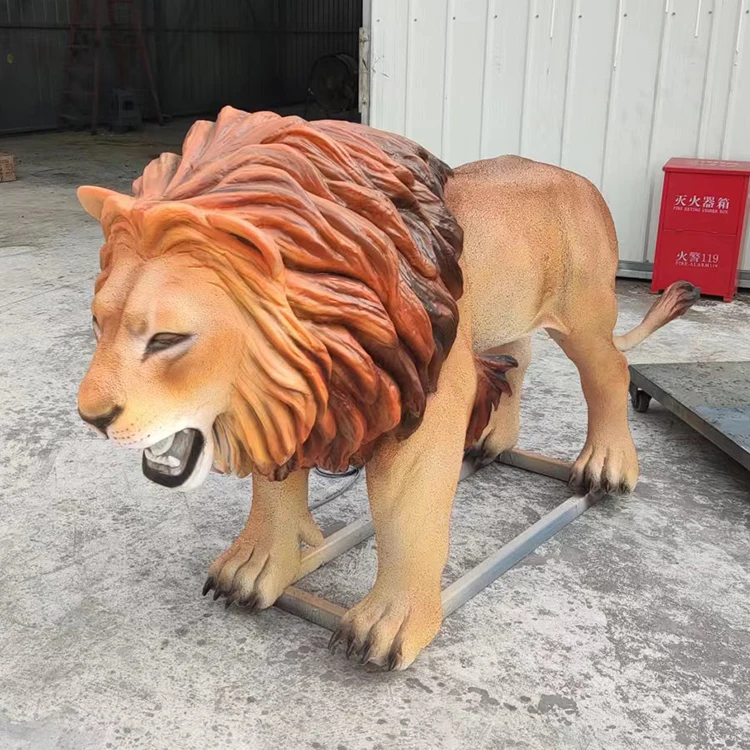 Theme Park Life Size Realistic Animatronic Animal Realistic Lion Model