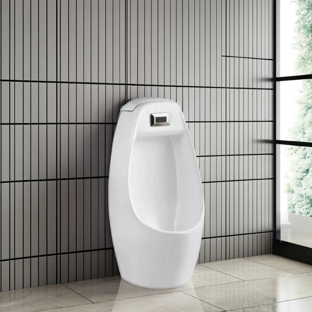 Modern Hotel-Made Durable Silicone Urinal Wall-Mounted Easy Cleaning Ceramic Glazed Sensor Flushing Toilet Bowl Male Bathroom