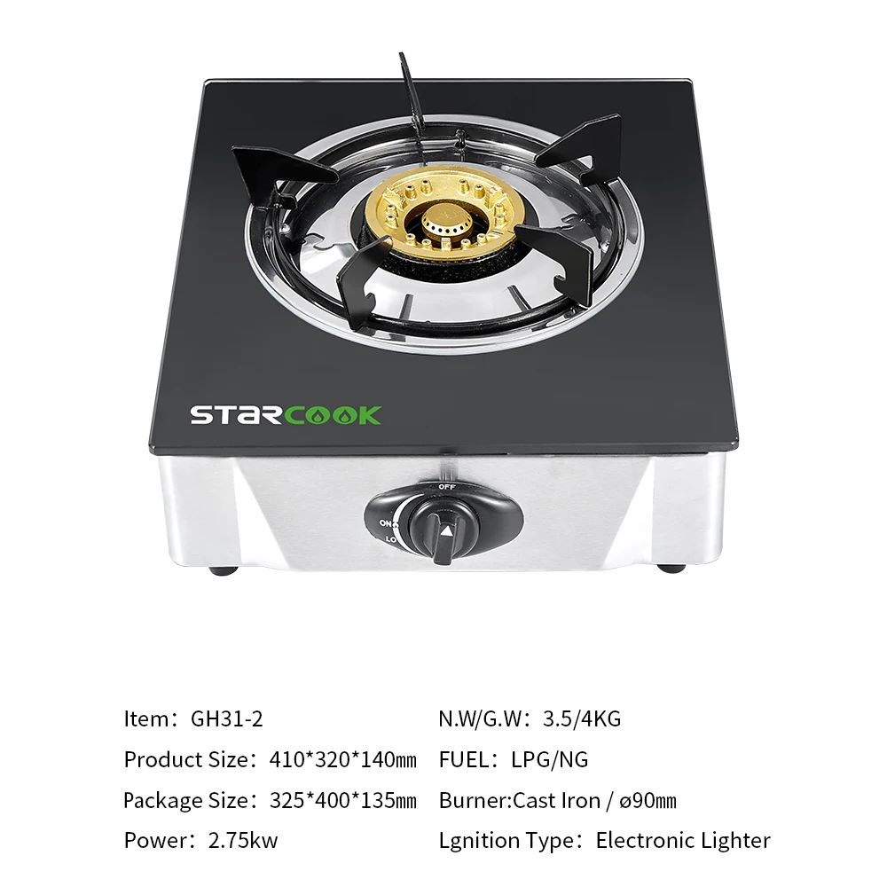 Крытая кухонная плита другие кухонные плиты Взрывозащищенная стеклянная закаленная настольная газовая