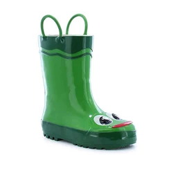 Зеленые резиновые сапоги для девочек с милым мультяшным принтом