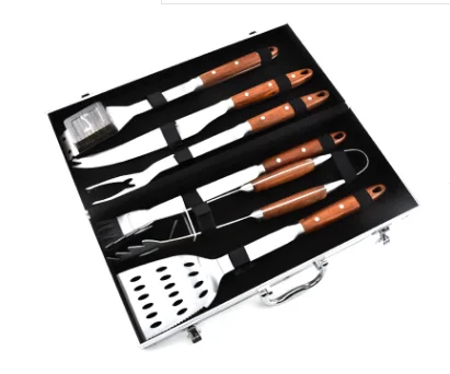 Outdoor Picnic Tools BBQ grill accessories 6 pieces tools set classical style with wooden handle