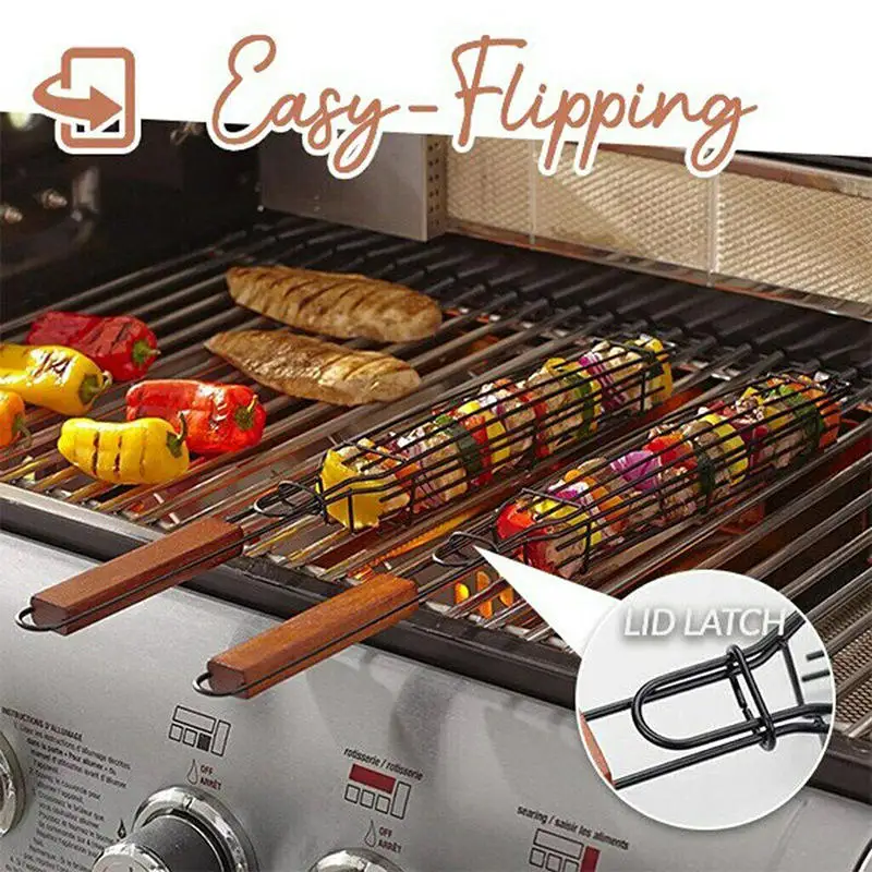 HUAMU Nonstick BBQ Tools Portable Clip Kitchen Stuff Barbecue Accessories for Vegetables Shrimps Meat