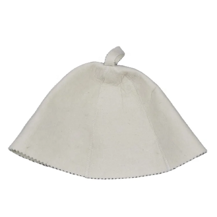 Hot sale custom handmade triangle wool felt sauna hat funny face towel cover chinese russian ukraine for banya