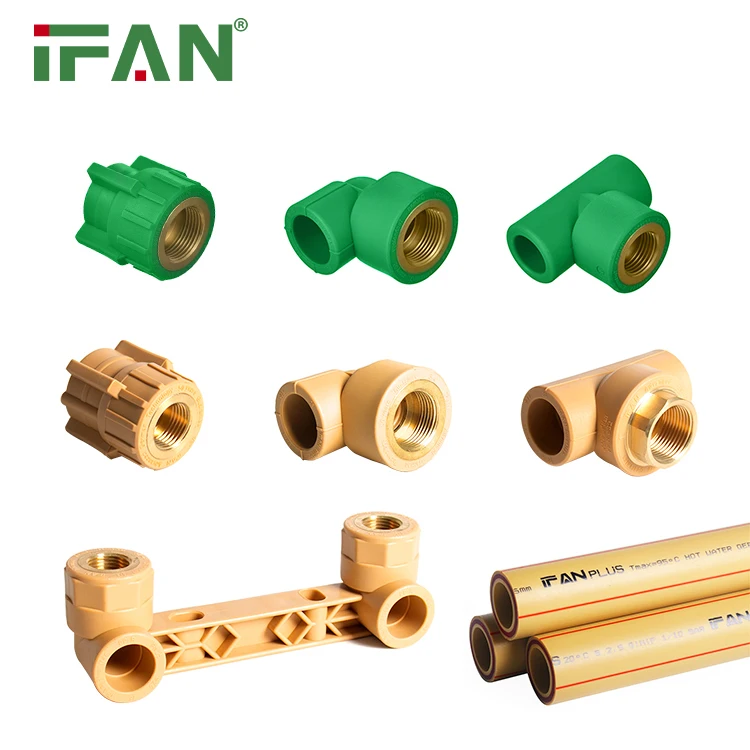 IFANPlus High Quality Tube Connector Connect Fittings 20-110mm Injection Polypropylene Pipe Fittings Yellow Green PPR Fittings