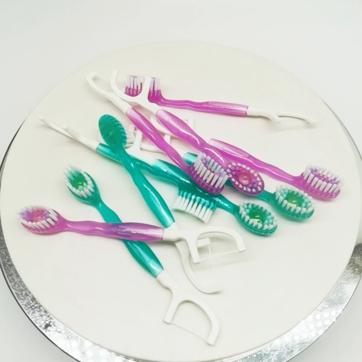 Disposable Mini Toothbrush with Toothpaste and Dental Flosser 12pcs Portable Travel Toothbrushes for Work or Travel