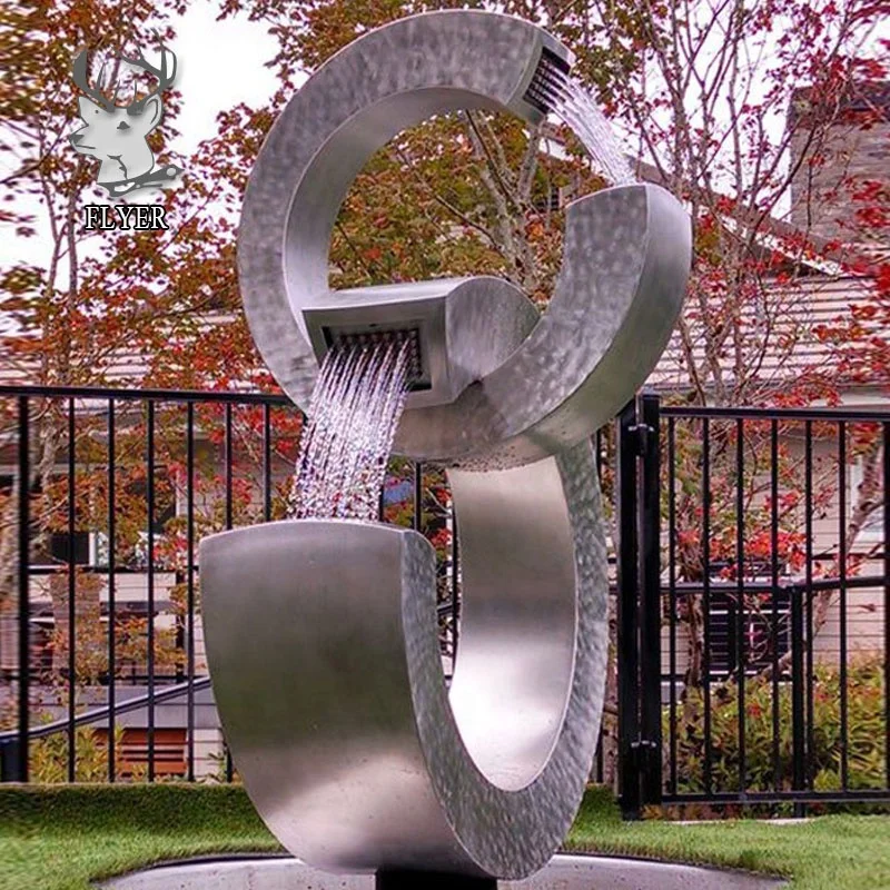 Outdoor Garden Metal Steel Water Fountains Stainless Steel Water Feature Ball Sculpture Fountains