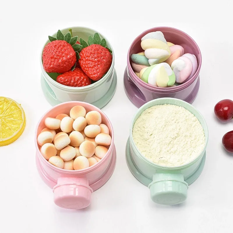 3 Layers 4 Layers Cartoon Bear Style Baby Milk Powder Box Milk Powder Dispenser Food Storage Container