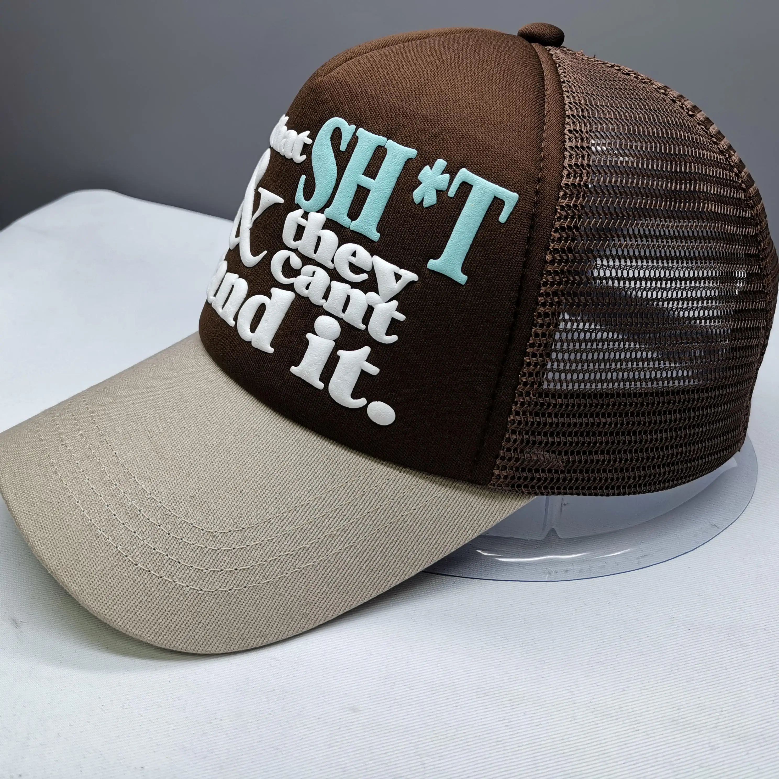 Printed Logo Custom Foam Truck Mesh Cap 3d Puff Print Trucker