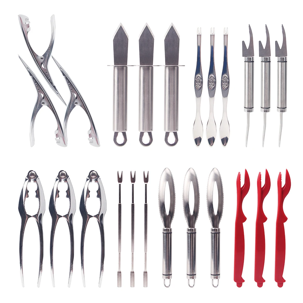 2023 High Quality 420 Stainless Steel Crab cut with PP ABS Plastic Handle Nordic Modern Style Kitchen Blade seafood tools Set