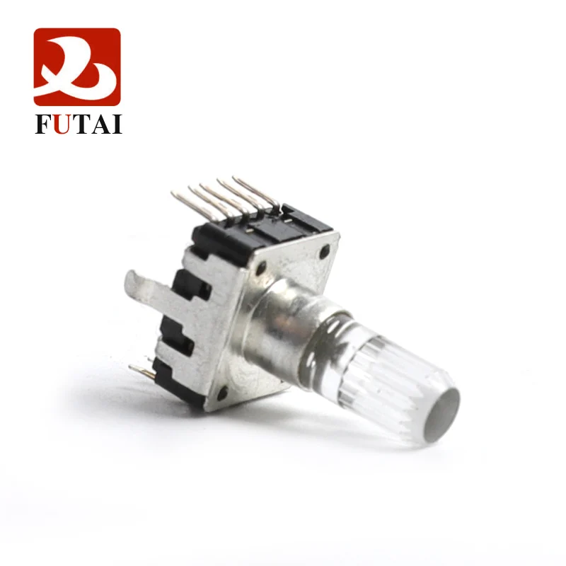 LED-EC12 Audio Encoder Multicolor Light 360 Degree Rotary Encoder 24 Positioning Digital Pulse, Shaft Length 20MM With Push Butt