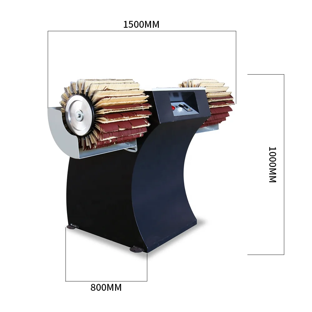 2 Heads manual woodworking wood brush polishing drum sander sanding brusher